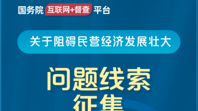 日大骚黑B视频国务院“互联网+督查”平台公开征集阻碍民营经济发展壮大问题线索